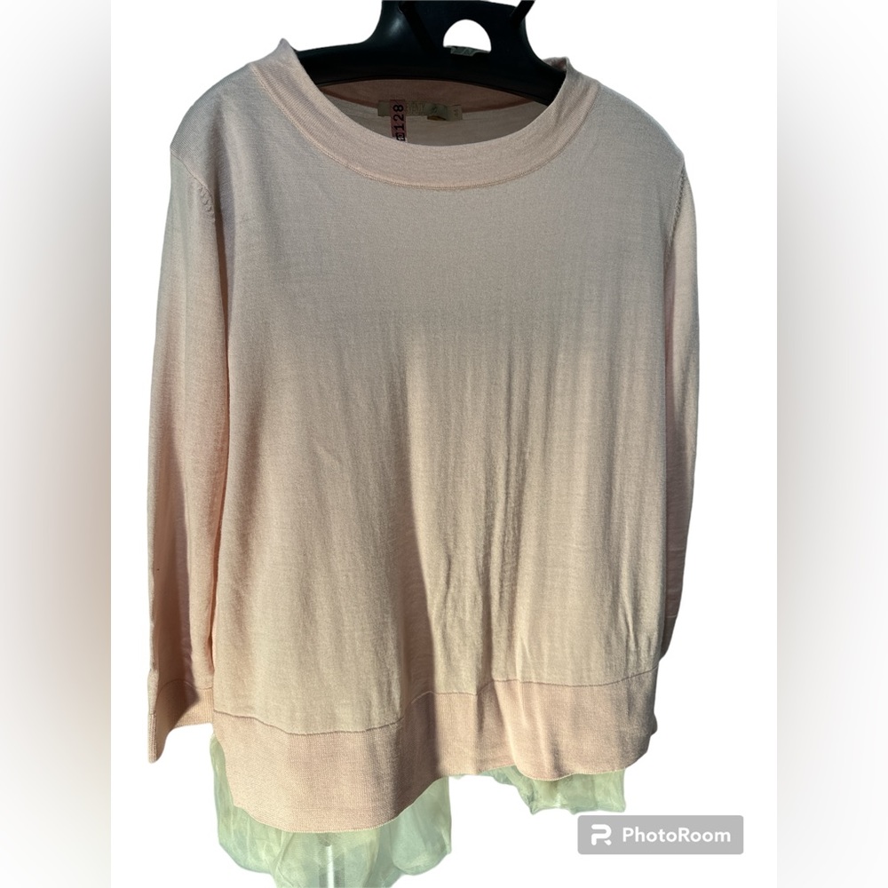 Pink sweater with lace